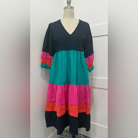 Aura Dresses & Skirts - Aura Colorblock Tiered Women's Maxi Dress Size XS Resortwear Boho
